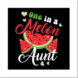 One in a Melon Aunt Birthday Party Matching Family Group Posters and Art